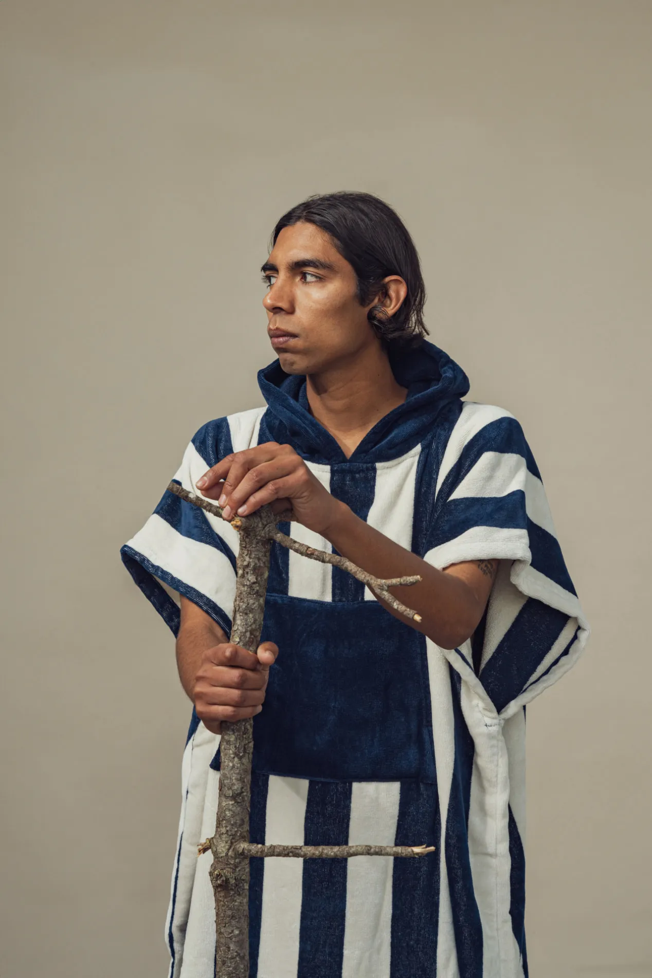Poncho Ericeira Turc Cotton Bio Bleu