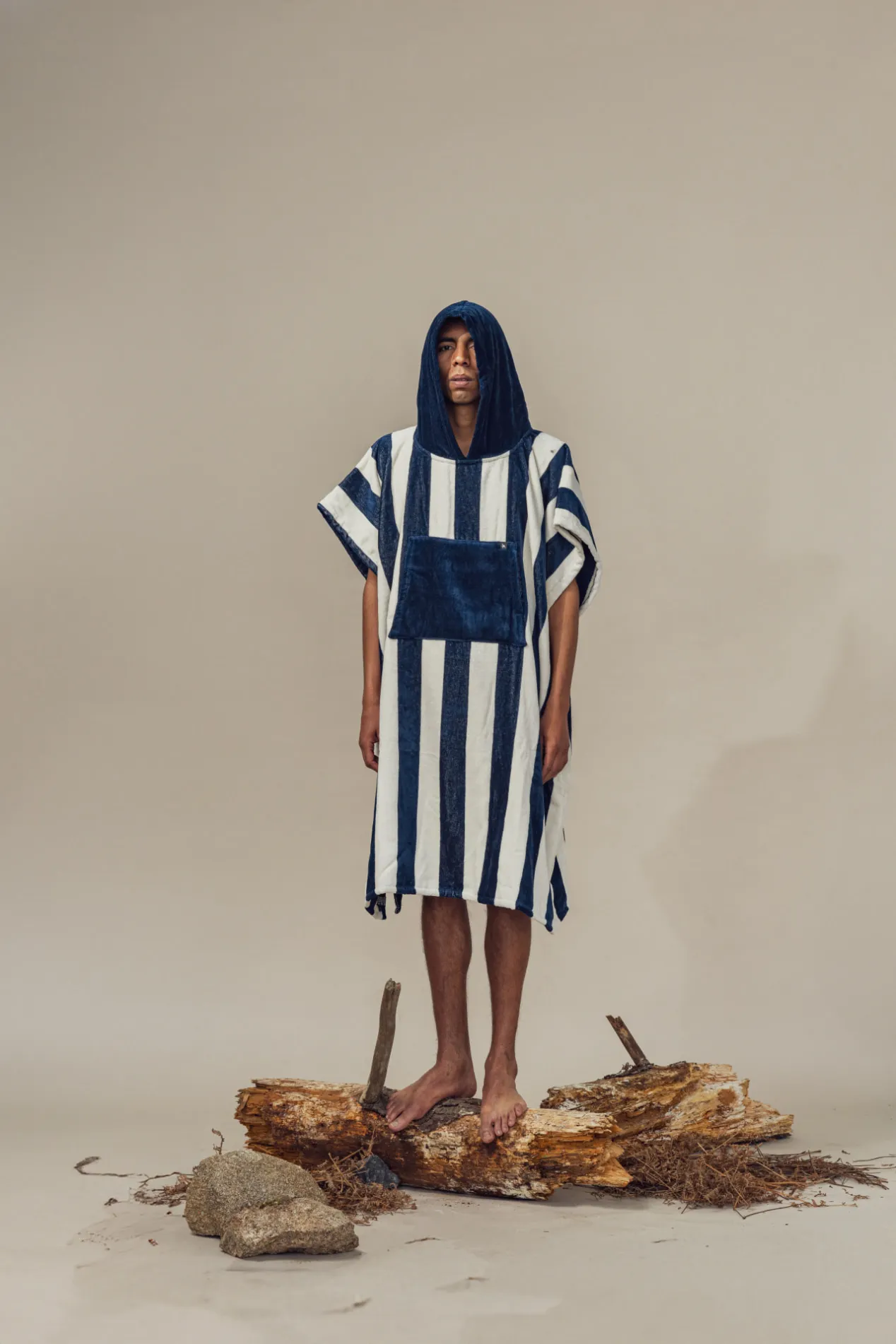 Poncho Ericeira Turc Cotton Bio Bleu