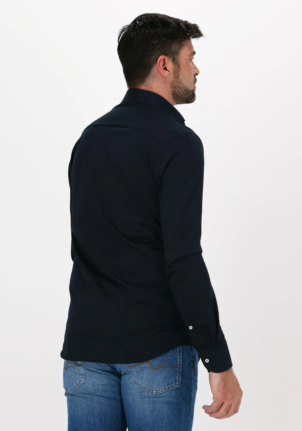 profuomo chemise classique shirt x-cutaway japanese knitted bleu foncé