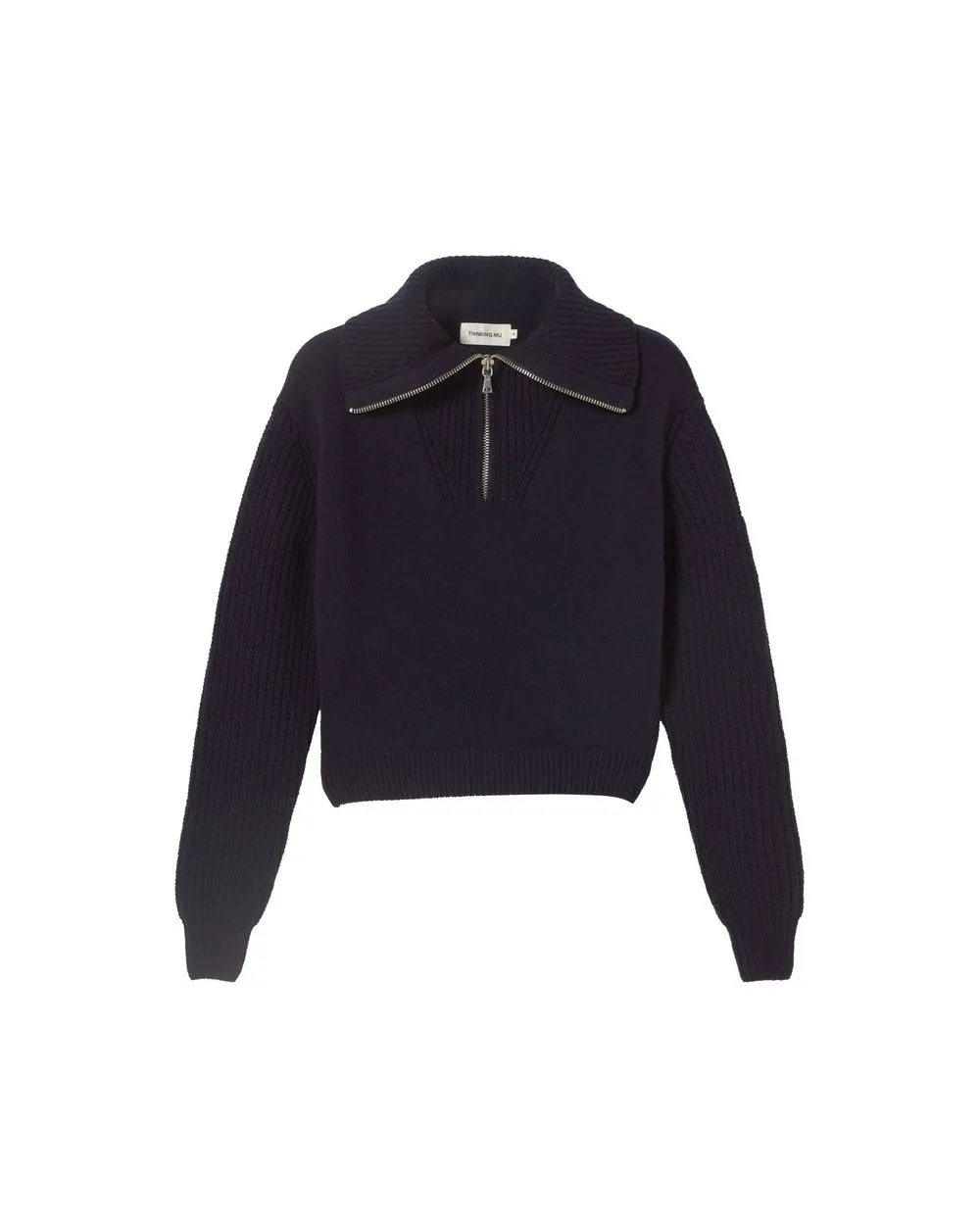 Pull en laine | bleu "navy tanit knitted sweater" Blue femme - Thinking Mu