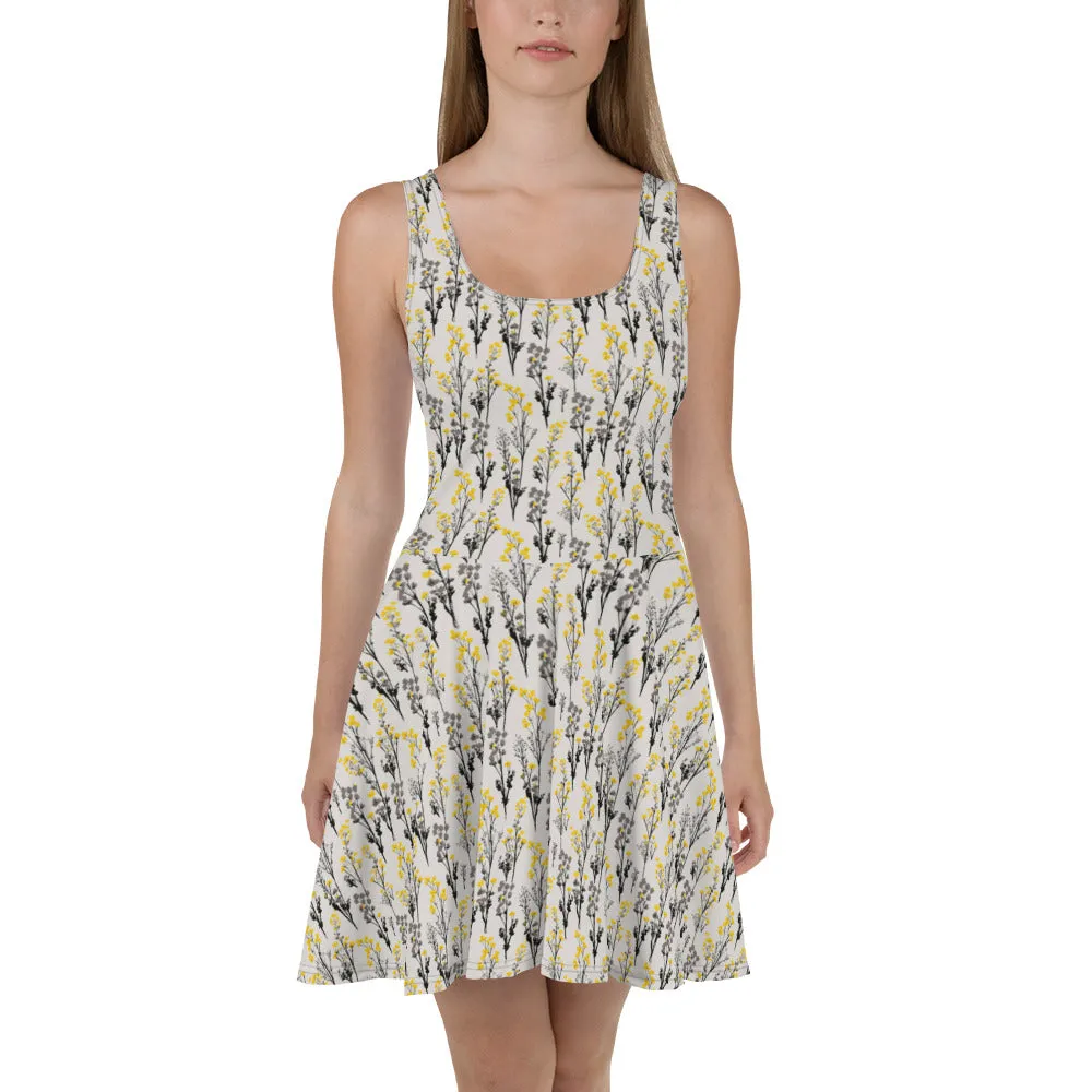 Robe Patineuse Petites fleurs jaunes